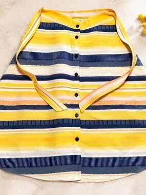 Anthropologie Hutch Baracoa Striped Belted Midi Skirt Size 6